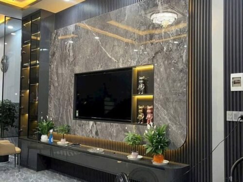 Vách Tivi Phủ Ceramic kết hợp Hộp Tivi 150