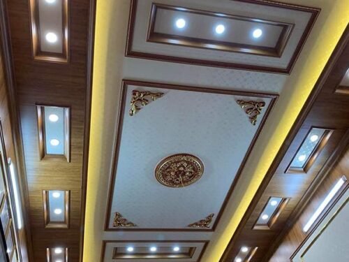 Trần Nhựa Nano PS Dát vàng-550